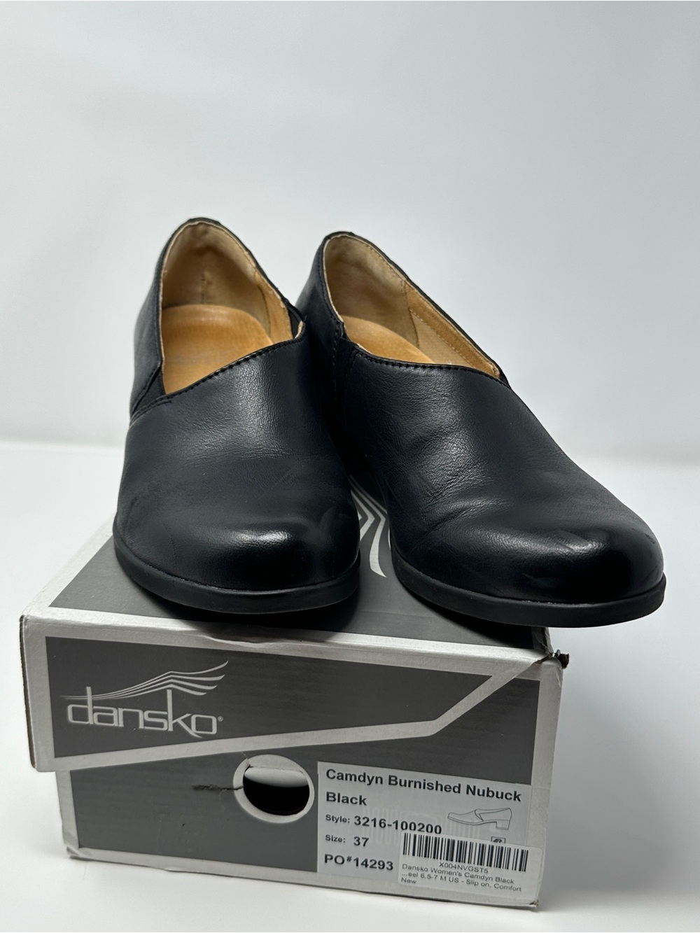 Dansko shoes - Camdyn Black Leather Slip-On Loafers - size 37